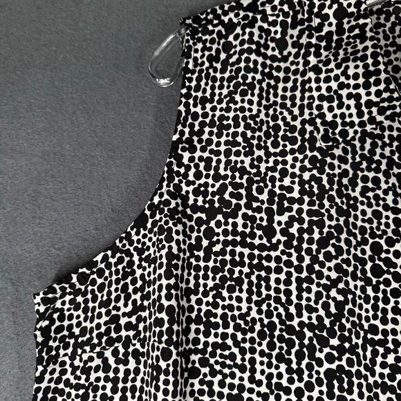 George Womens XL 16-18 Black White‎ Polka Dot Sleeveless Button Up Blouse Tank - Picture 3 of 12